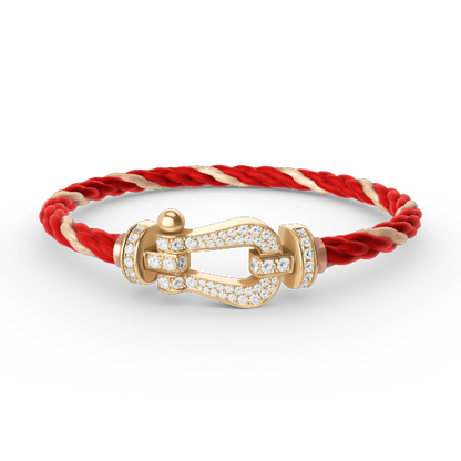 [Glow Jewelry]FORCE LARGE HORSESHOE FULL DIAMOND BRACELET GOLD