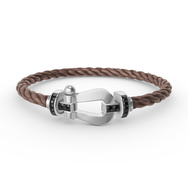 ¡®Glow Jewelry¡¯FORCE LARGE HORSESHOE BLACK DIAMOND BRACELET SILVER