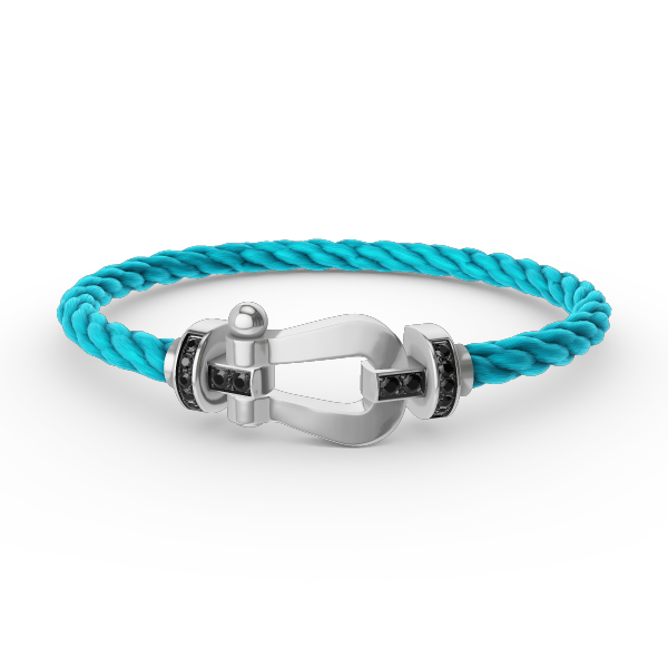 ¡®Glow Jewelry¡¯FORCE LARGE HORSESHOE BLACK DIAMOND BRACELET SILVER