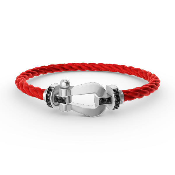 ¡®Glow Jewelry¡¯FORCE LARGE HORSESHOE BLACK DIAMOND BRACELET SILVER