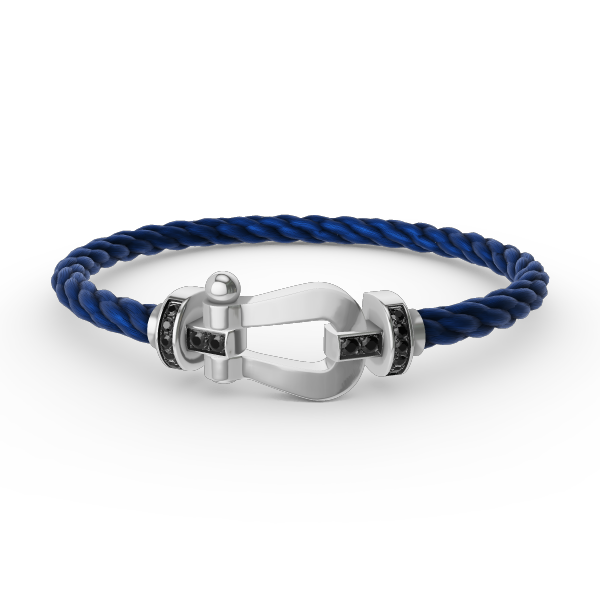 ¡®Glow Jewelry¡¯FORCE LARGE HORSESHOE BLACK DIAMOND BRACELET SILVER