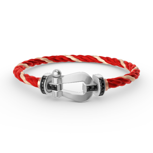 ¡®Glow Jewelry¡¯FORCE LARGE HORSESHOE BLACK DIAMOND BRACELET SILVER