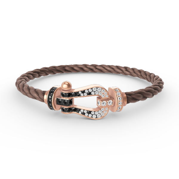 ¡®Glow Jewelry¡¯FORCE LARGE HORSESHOE BLACK WHITE DIAMOND BRACELET ROSE GOLD