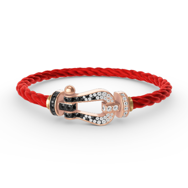 ¡®Glow Jewelry¡¯FORCE LARGE HORSESHOE BLACK WHITE DIAMOND BRACELET ROSE GOLD