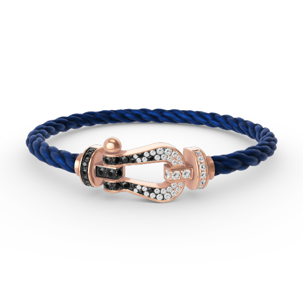 ¡®Glow Jewelry¡¯FORCE LARGE HORSESHOE BLACK WHITE DIAMOND BRACELET ROSE GOLD