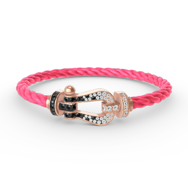¡®Glow Jewelry¡¯FORCE LARGE HORSESHOE BLACK WHITE DIAMOND BRACELET ROSE GOLD