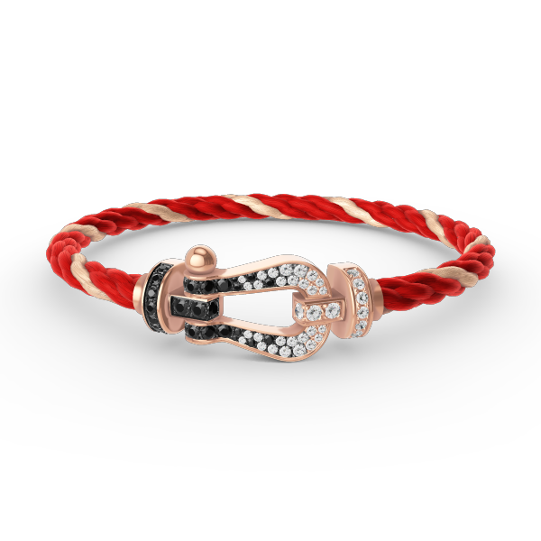 ¡®Glow Jewelry¡¯FORCE LARGE HORSESHOE BLACK WHITE DIAMOND BRACELET ROSE GOLD
