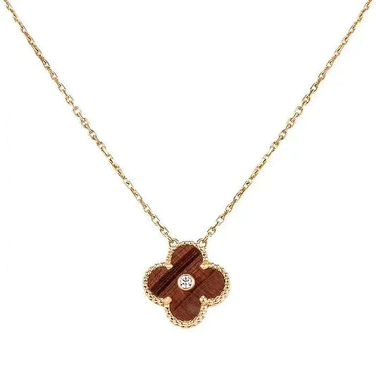 ¡®Glow Jewelry¡¯CLOVER 15MM DIAMOND AND YELLOW TIGER'S EYE AGATE necklace
