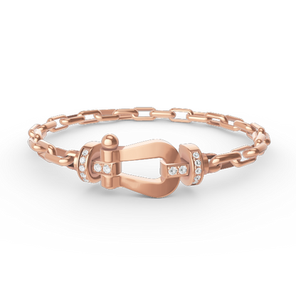 [Glow Jewelry]FORCE LARGE HORSESHOE CLASP  METAL BRACELET