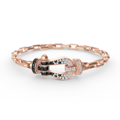 [Glow Jewelry]FORCE LARGE HORSESHOE CLASP  METAL BRACELET