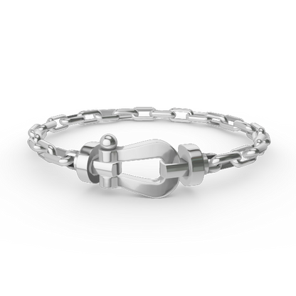 [Glow Jewelry]FORCE LARGE HORSESHOE CLASP  METAL BRACELET