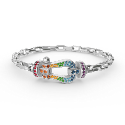 [Glow Jewelry]FORCE LARGE HORSESHOE CLASP  METAL BRACELET