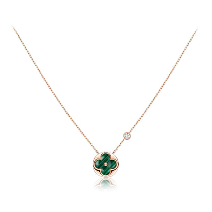 [Glow Jewelry]SUN PEDANT PINK GOLD 1 DIAMOND NECKLACE