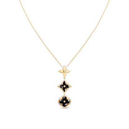 [Glow Jewelry]STAR AND SUN ONYX PINK GOLD NECKLACE