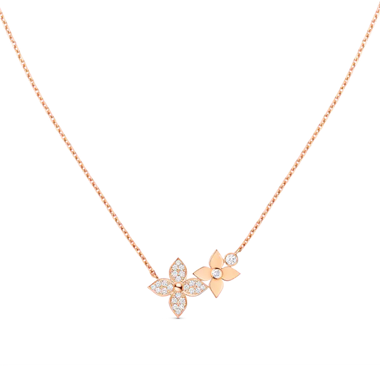 ¡®Glow Jewelry¡¯STAR BLOSSOM NECKLACE PINK GOLD DIAMONDS