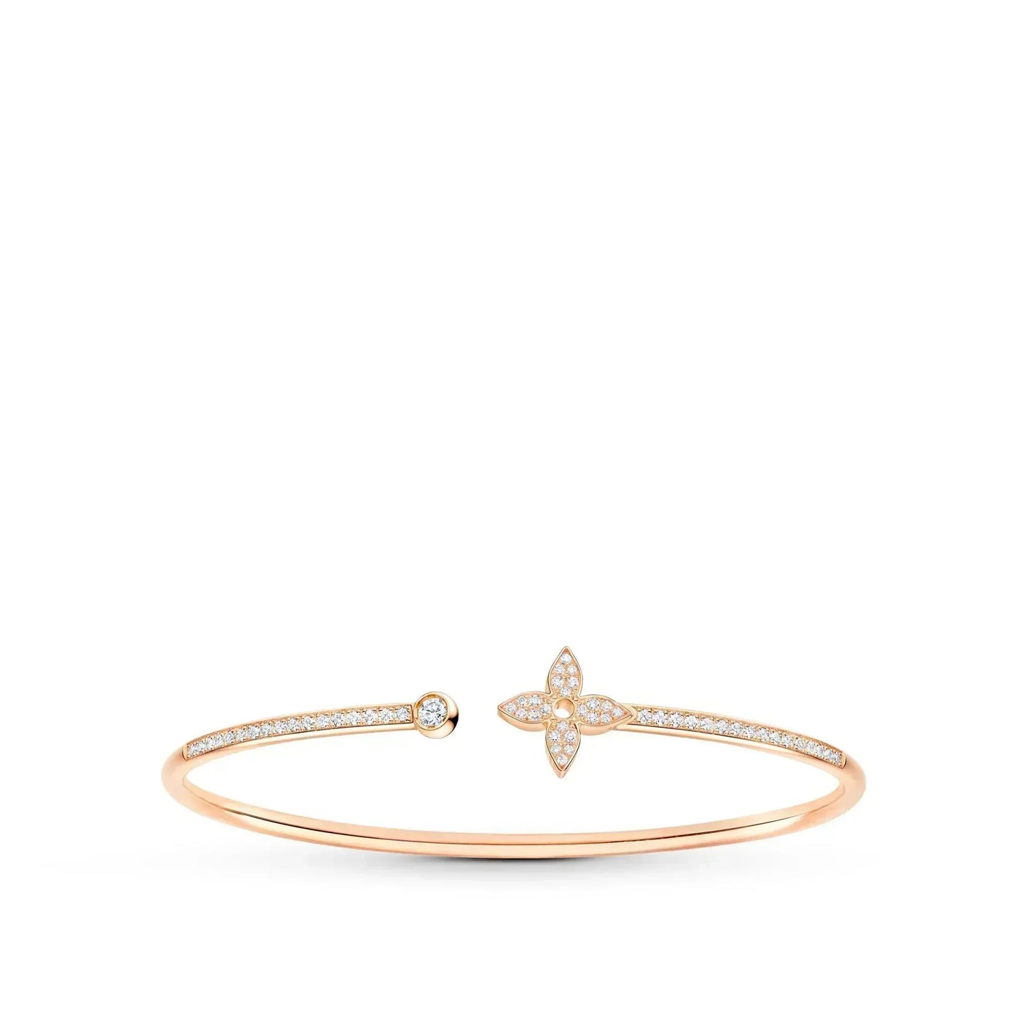 [Glow Jewelry]IDYLLE PINK GOLD OPEN BRACELET DIAMOND PAVED