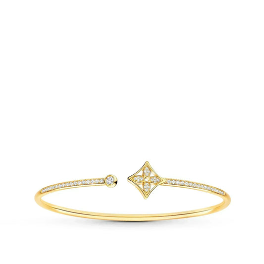 [Glow Jewelry]IDYLLE GOLD OPEN BRACELET DIAMOND PAVED