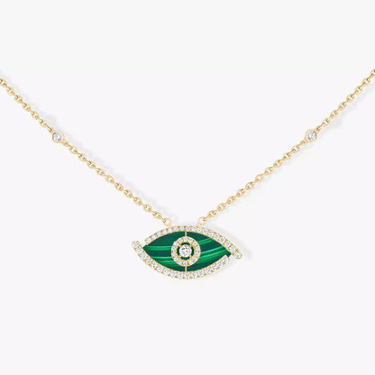 [Glow Jewelry]Lucky Eye Diamond Necklace in Rose Gold and Turquoise