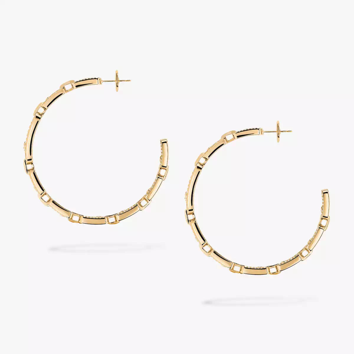 [[Glow Jewelry]Move Link Diamond Hoop Earrings