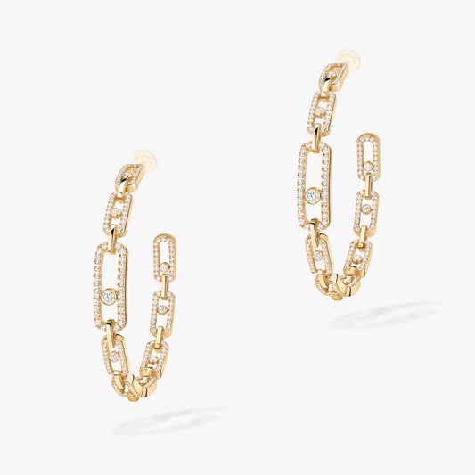 [[Glow Jewelry]Move Link Diamond Hoop Earrings