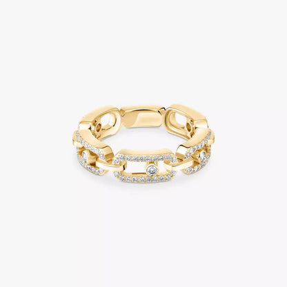 [Glow Jewelry]Move Link Pave_-Set Diamond Ring in Gold