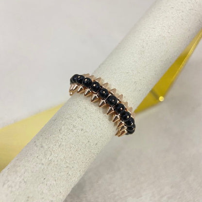 [Glow Jewelry]BLACK BEAD STUD RING