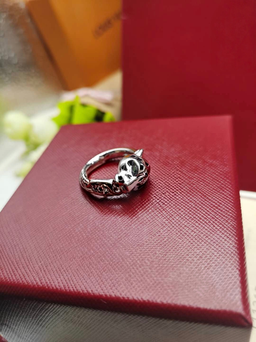 [Glow Jewelry]LEOPARD-HEAD LEOPARD-PRINT COUPLE RING