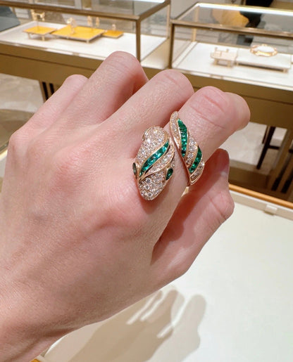 [Glow Jewelry]BRAND NEW LUXURY GREEN SNAKE RING