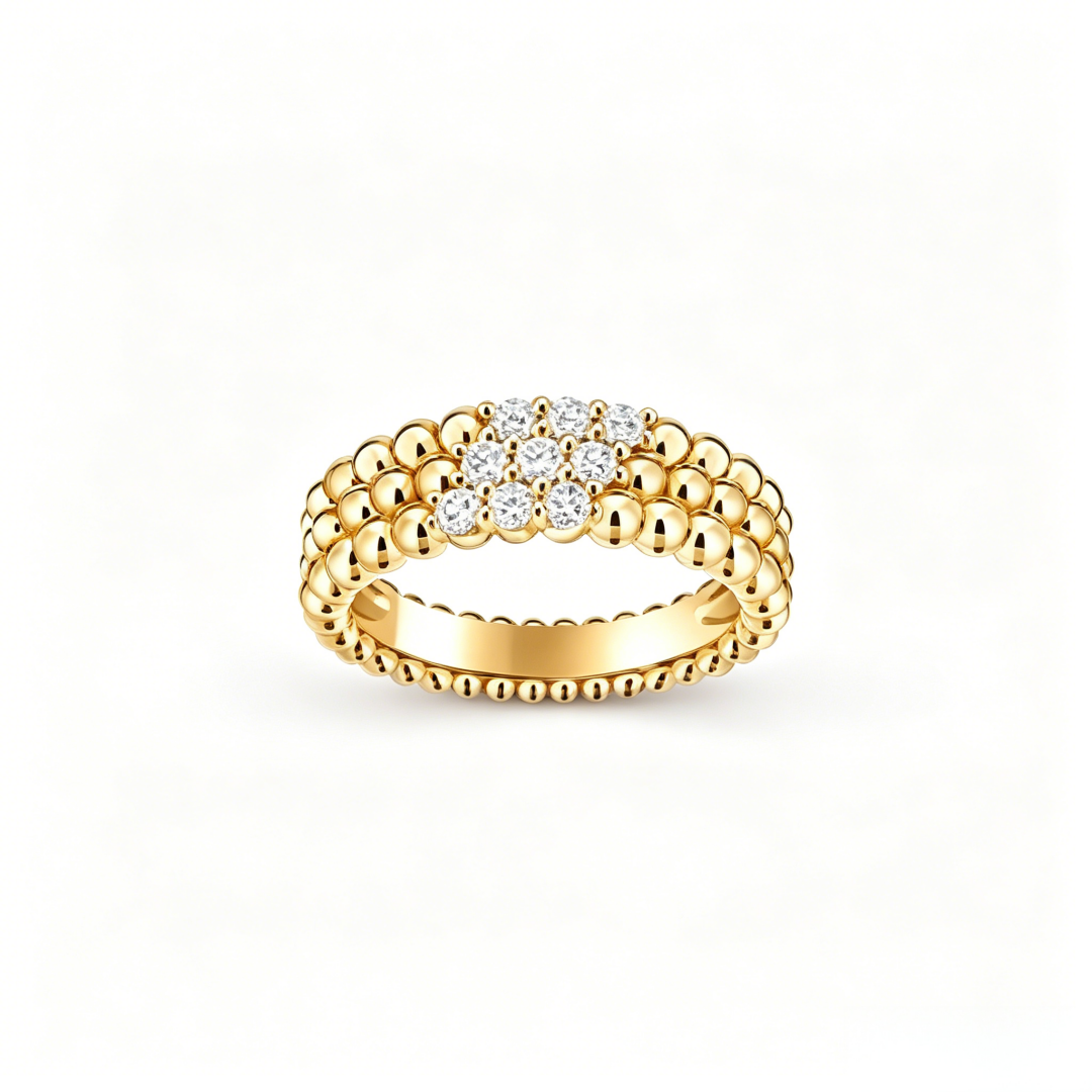 [Glow Jewelry] THREE-ROW DIAMOND RING