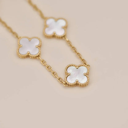 [Glow Jewelry]New CLOVER WHITE PEARL MOP 5 MOTIF BRACELET COLLECTION