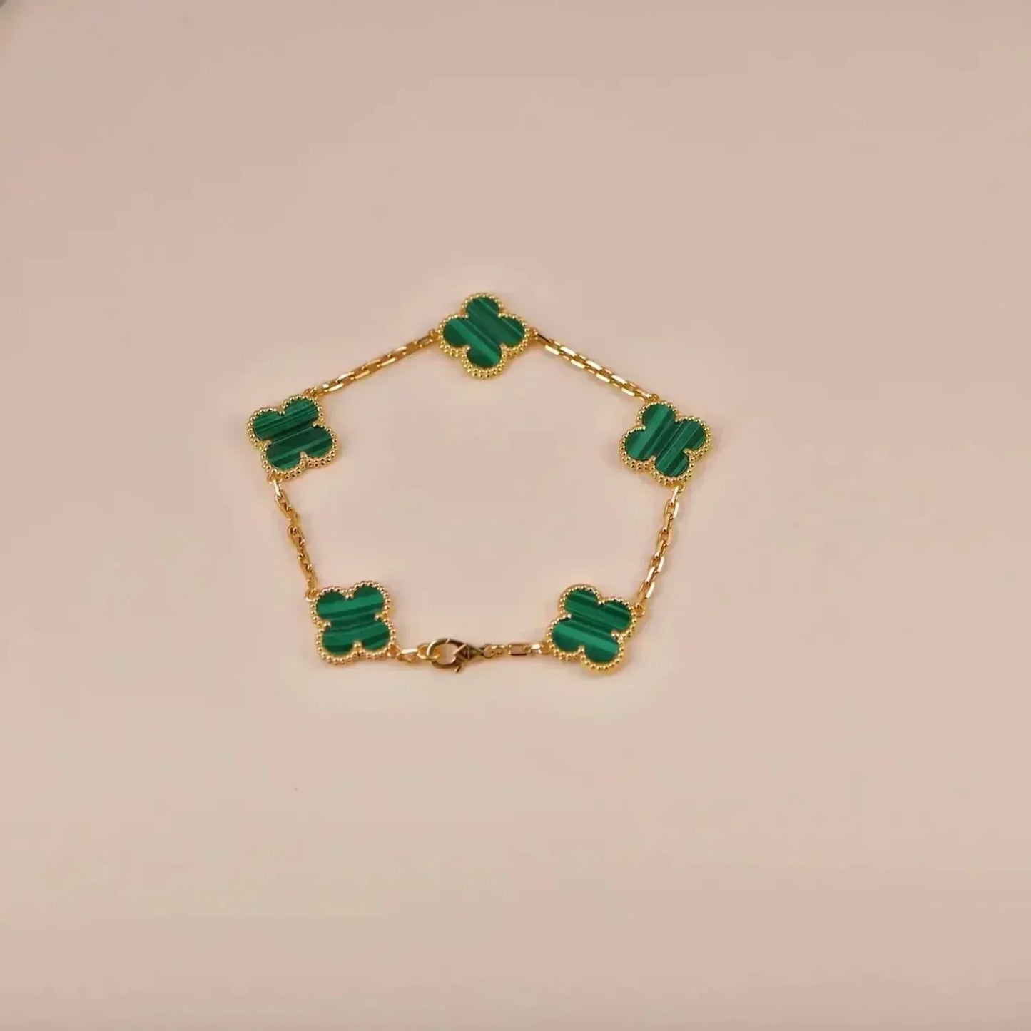 [Glow Jewelry]New  CLOVER 5 MOTIF MALACHITE BRACELET COLLECTION