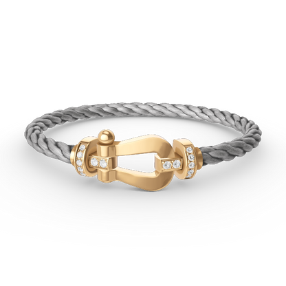 [Glow Jewelry]FORCE LARGE HORSESHOE HALF DIAMOND BRACELET GOLD
