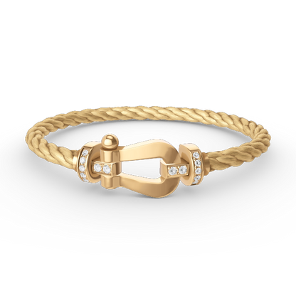 ¡®Glow Jewelry¡¯FORCE LARGE HORSESHOE HALF DIAMOND BRACELET GOLD