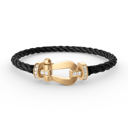 ¡®Glow Jewelry¡¯FORCE LARGE HORSESHOE HALF DIAMOND BRACELET GOLD