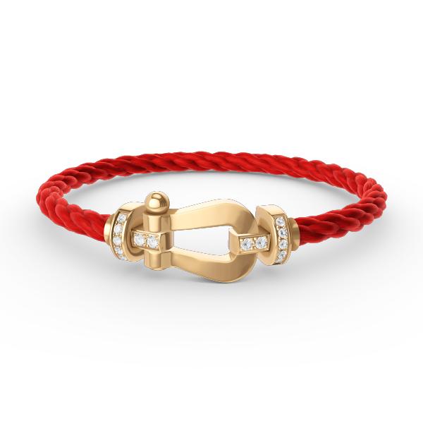 [Glow Jewelry]FORCE LARGE HORSESHOE HALF DIAMOND BRACELET GOLD