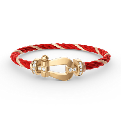 [Glow Jewelry]FORCE LARGE HORSESHOE HALF DIAMOND BRACELET GOLD