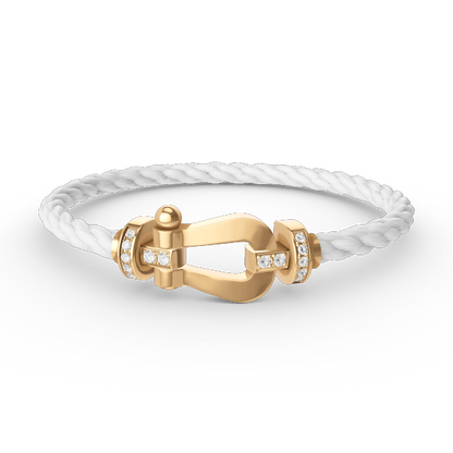 ¡®Glow Jewelry¡¯FORCE LARGE HORSESHOE HALF DIAMOND BRACELET GOLD