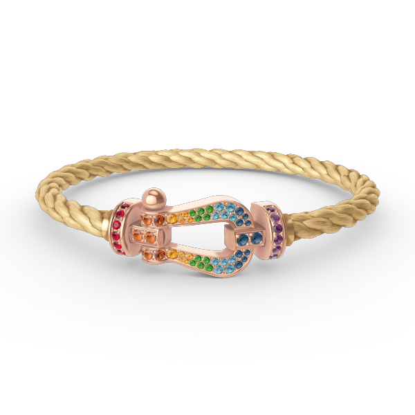 ¡®Glow Jewelry¡¯FORCE LARGE HORSESHOE  COLORED DIAMOND BRACELET ROSE GOLD