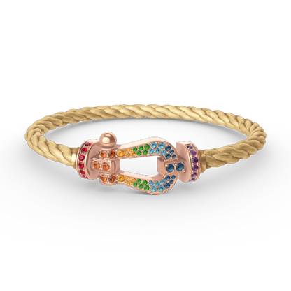 ¡®Glow Jewelry¡¯FORCE LARGE HORSESHOE  COLORED DIAMOND BRACELET ROSE GOLD