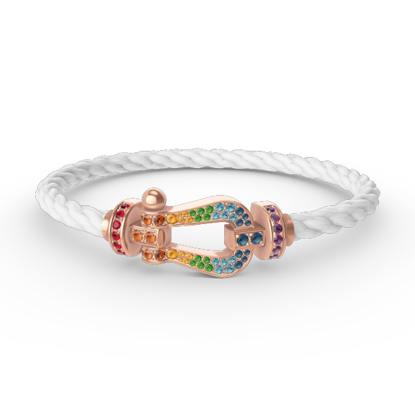 ¡®Glow Jewelry¡¯FORCE LARGE HORSESHOE  COLORED DIAMOND BRACELET ROSE GOLD