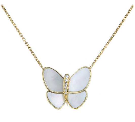 ¡®Glow Jewelry¡¯BUTTERFLY GOLD MOP DIAMOND NECKLACE