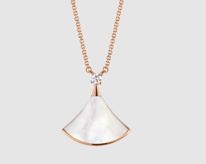 [Glow Jewelry]DREAM NECKLACE WHITE MOP PINK GOLD 1 DIAMOND
