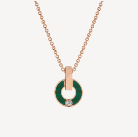 [Glow Jewelry]GARI NECKLACE PINK GOLD MALACHITE
