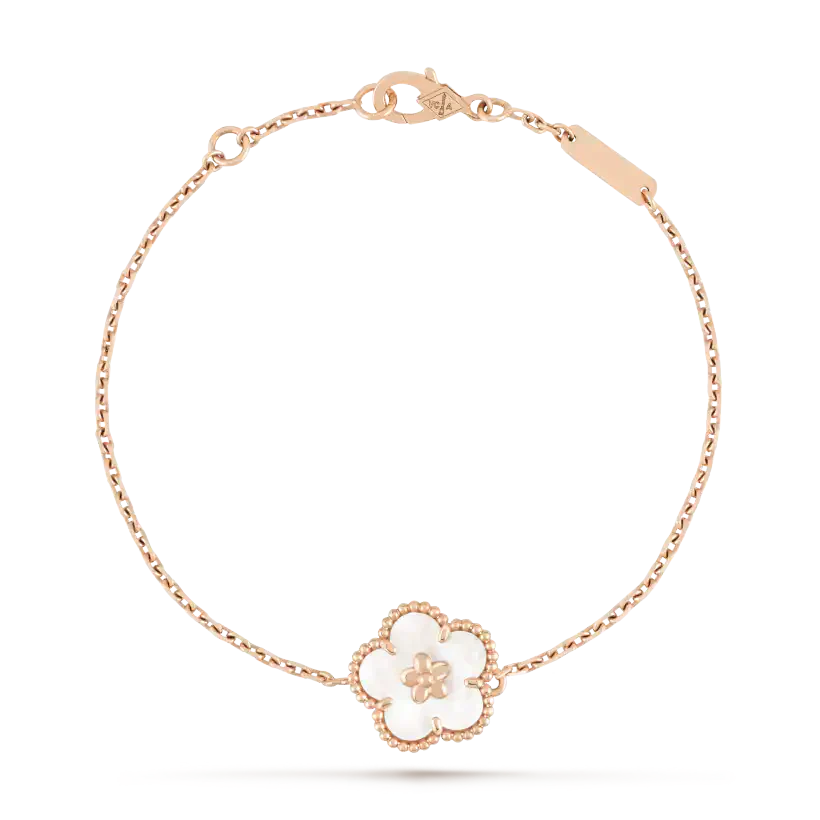 [Glow Jewelry]LUCKY WHITE MOP PLUM BLOSSOM  BRACELET