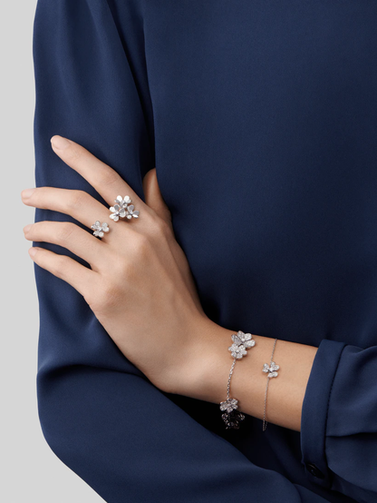 [Glow Jewelry]FRIVOLE SILVER FLOWER DIAMOND BRACELET