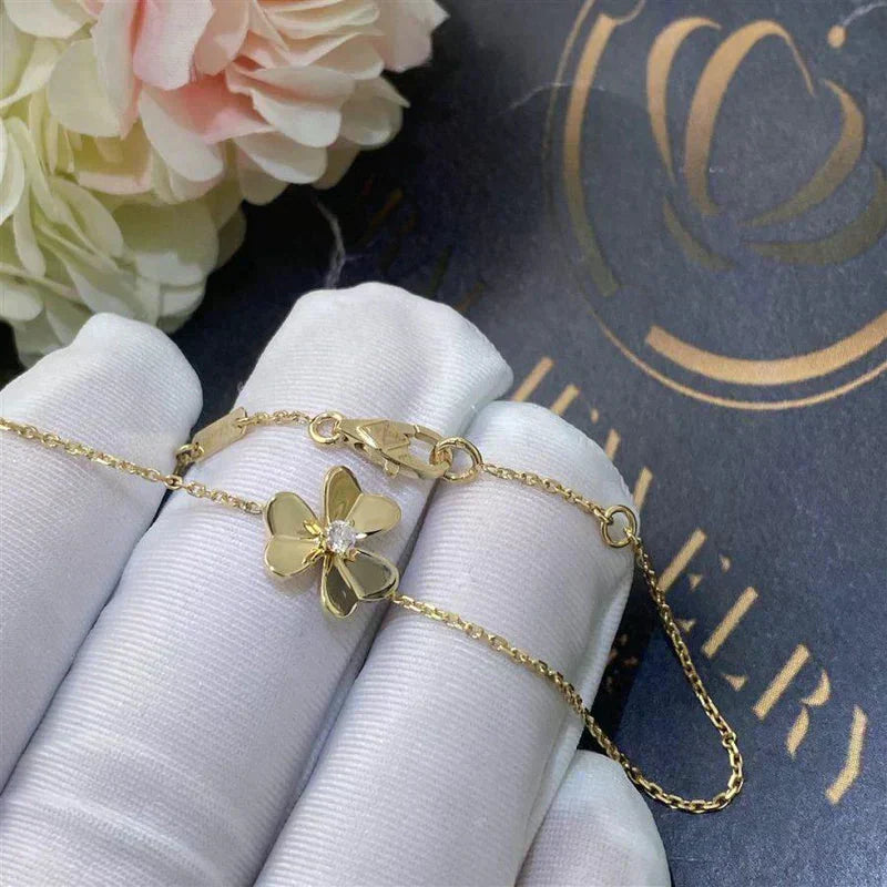 ¡®Glow Jewelry¡¯FRIVOLE GOLD FLOWER PINK MALACHITE BRACELET