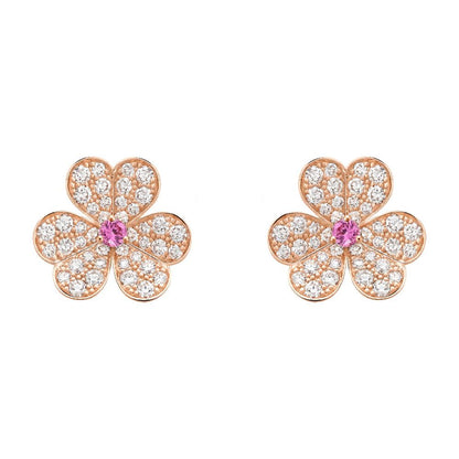 [Glow Jewelry]FRIVOLE PINK GOLD FLOWER DIAMOND EARRINGS