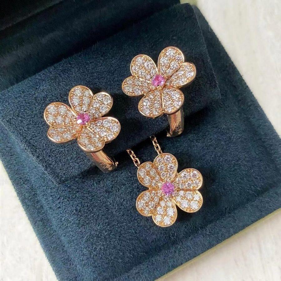 ¡®Glow Jewelry¡¯FRIVOLE PINK GOLD FLOWER DIAMOND EARRINGS