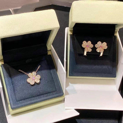 [Glow Jewelry]FRIVOLE ROSE GOLD FLOWER DIAMOND NECKLACE