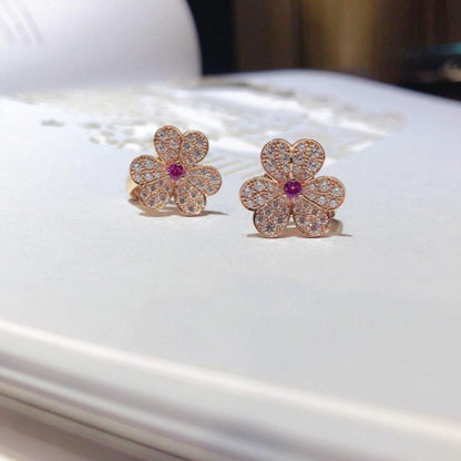 ¡®Glow Jewelry¡¯FRIVOLE PINK GOLD FLOWER DIAMOND EARRINGS